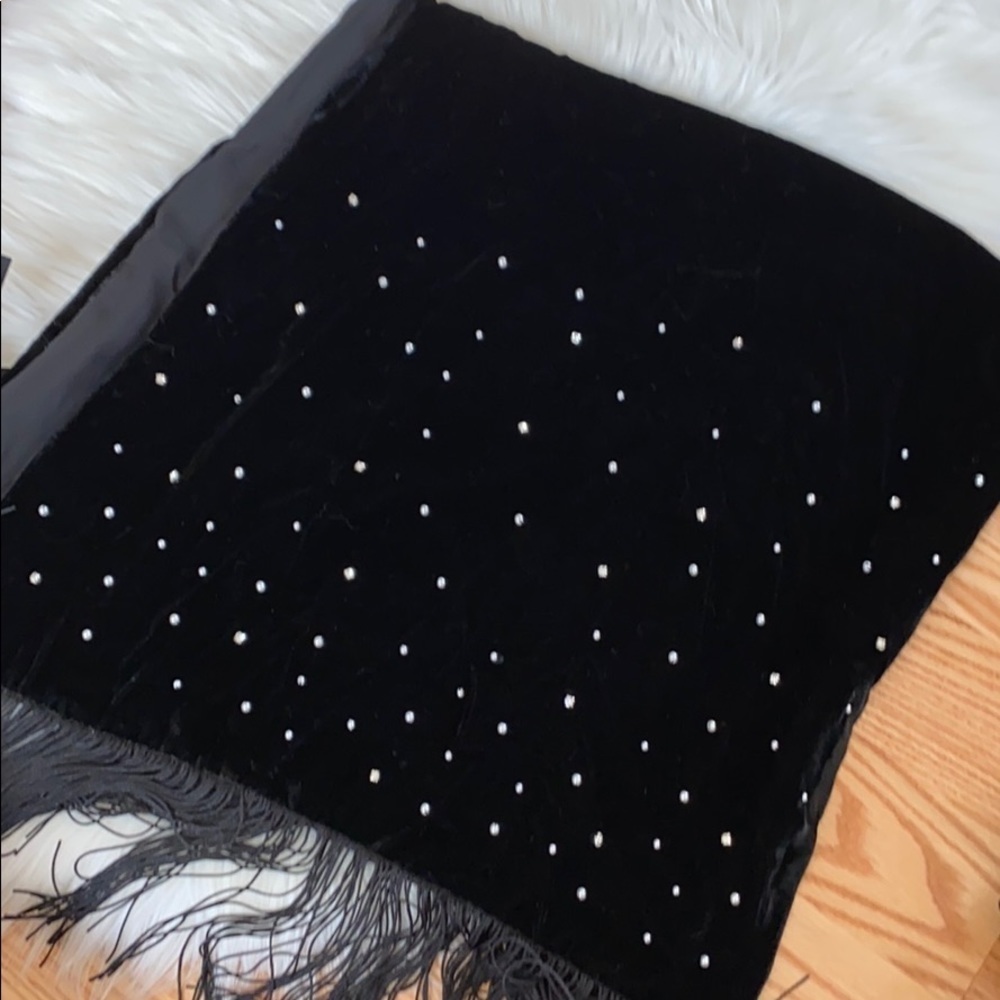 INC Embellished Velvet Wrap with Fringe - Picture 9 of 15